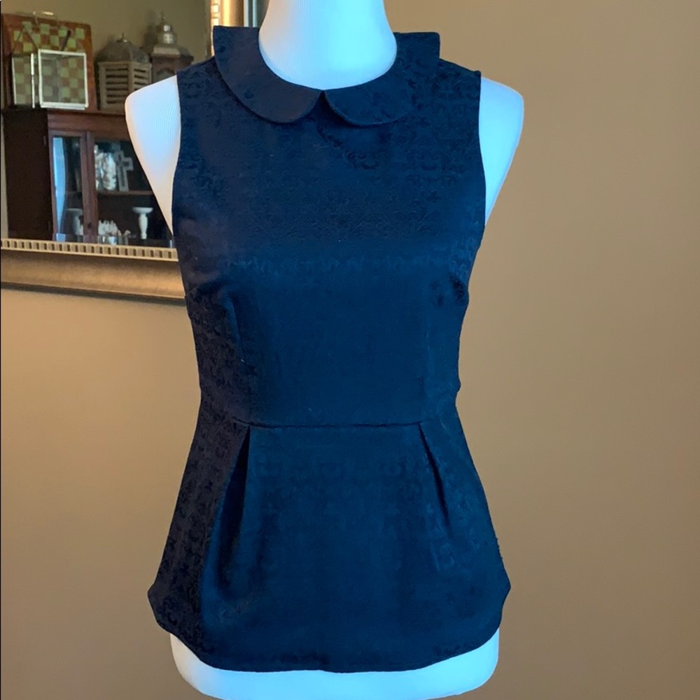 J Crew black peplum top size 4